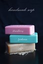 Cosmetic soap with various flavors.