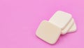 Cosmetic sponges powder for face make up on, Cosmetic sponges on pink background Royalty Free Stock Photo