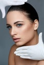 Cosmetic surgery. Beautiful Woman before Plastic Operation. Beau Royalty Free Stock Photo