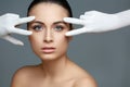 Cosmetic surgery. Beautiful Woman before Plastic Operation. Beau Royalty Free Stock Photo