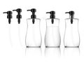 Cosmetic transparent plastic bottle with dispenser pump. Liquid container for gel, lotion, cream, shampoo, bath foam.