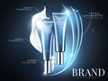 Cosmetic tube cream ads Royalty Free Stock Photo