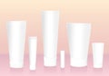 Cosmetic Tubes Blank Unlabeled White Container Collection Set Variations Royalty Free Stock Photo