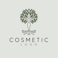 Cosmetic vector logo design. Woman and tree logotype. Royalty Free Stock Photo