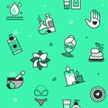 Cosmetician - pattern with line design style icons