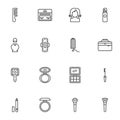 Cosmetics and accessories line icons set Royalty Free Stock Photo