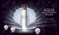 Cosmetics beauty series, premium body Pearl Spray packaging for skin care. Template for design banners, vector illustration. Royalty Free Stock Photo