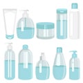 Cosmetics bottle products set.