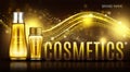 Cosmetics bottles mock up banner, skin care cream Royalty Free Stock Photo