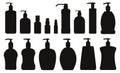 Cosmetics Bottles Silhouette Stock