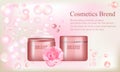 Cosmetics a brand, face cream with rose oil, an illustration of the leaflet of a cosmetic product