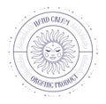 Hand cream organic product label or package logo