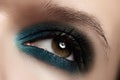 Cosmetics, close-up eye make-up. Fashion eyeshadow Royalty Free Stock Photo