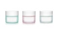 Cosmetics containers of frosting glass Royalty Free Stock Photo