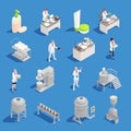 Cosmetics Detergent Production Isometric Icons Royalty Free Stock Photo