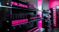 MAC Cosmetics Display Shelf with Pink Packaging and Products, Makeup Store Interior Royalty Free Stock Photo