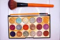 cosmetics, eyeshadow palette, female makeup,Multi-color eye shadows Royalty Free Stock Photo