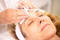 Cosmetics facial treatment in a beauty salon