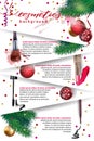 Cosmetics and fashion background with make up artist objects: lipstick, mascara eyeliner. Template Vector.