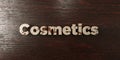 Cosmetics - grungy wooden headline on Maple - 3D rendered royalty free stock image