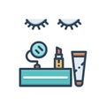 Color illustration icon for Cosmetics, makeup and products Royalty Free Stock Photo