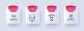 Cosmetics line icon. Mask, skin moisturizing, rabbit, heart, sunscreen. Pastel color background. Vector line icon for business