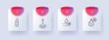Cosmetics line icon. Moisturizer, hand care products, plastic bottle. Pastel color background. Vector line icon