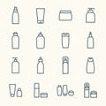 Cosmetics line icons