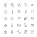 Cosmetics line icons. vector cosmetics line icons.