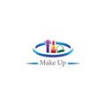 Cosmetics logo illustration color circle design template vector Royalty Free Stock Photo
