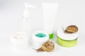 Cosmetics made with snail slime. Very healthy and organic products