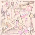 Cosmetics and makeup brushes