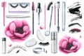 Cosmetics for the master of eyelash extension, a working tool for carrying out beauty procedures in the salon. Hand