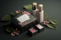 Cosmetics mockup minimal product trendy chic design background