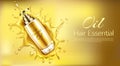 Cosmetics oil for hair essential product bottle