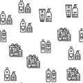 Cosmetics Package Beauty Product Vector Seamless Pattern Royalty Free Stock Photo