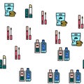 Cosmetics Package Beauty Product Vector Seamless Pattern Royalty Free Stock Photo