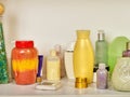 Cosmetics package of beauty products in cosmetic bottle.