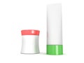 Cosmetics packs and containers: tube and box Royalty Free Stock Photo