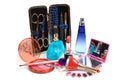 Cosmetics, perfumery and tools for nails Royalty Free Stock Photo