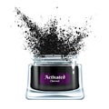 Cosmetics product with activated charcoal vector