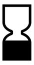 Cosmetics products Best Before End Of Date BBE symbol. Black hourglass icon.