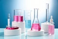 cosmetics concept with lab equipment on Royalty Free Stock Photo