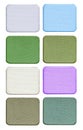 Cosmetics set of colorful eye shadow isolated on white background. Royalty Free Stock Photo