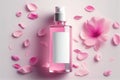 cosmetics skin care product packaging design concept or mockup with a bottle. Generative AI. Royalty Free Stock Photo