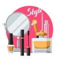 Cosmetics for skincare and makeup. Background for catalog or advertising