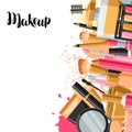 Cosmetics for skincare and makeup. Background for catalog or advertising