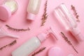 Cosmetics SPA branding mock on pink background