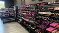 Cosmetics Store Display - Makeup Products Arranged on Shelves, Beauty Retail Royalty Free Stock Photo