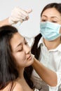 Cosmetologist procedure of mesotherapy